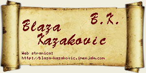 Blaža Kazaković vizit kartica